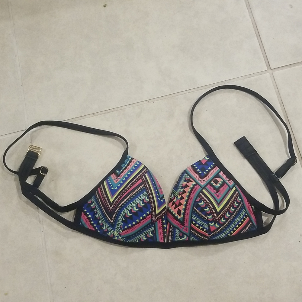 Aztec print bikini top